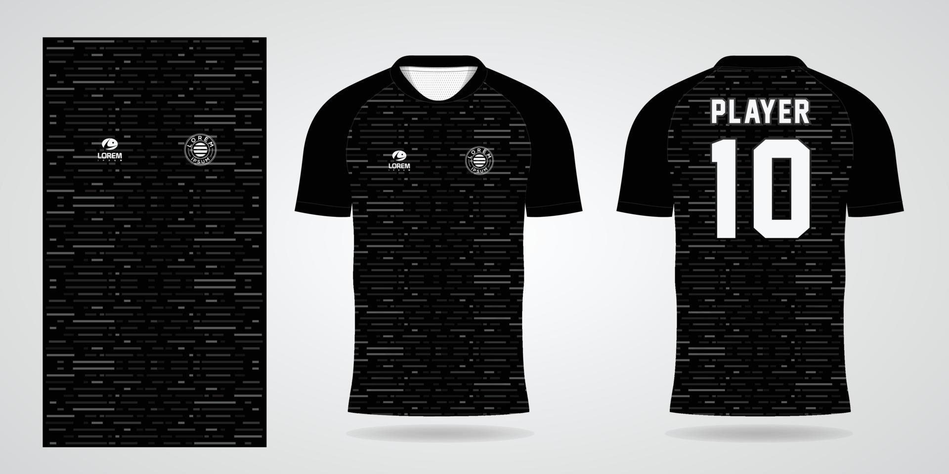 modelo de design de camisa esportiva preta vetor