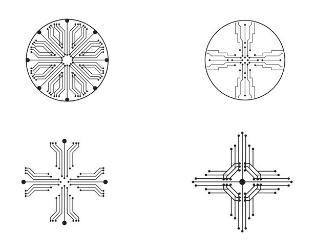 Circuito ilustração design vector símbolo logotipo tecnologia