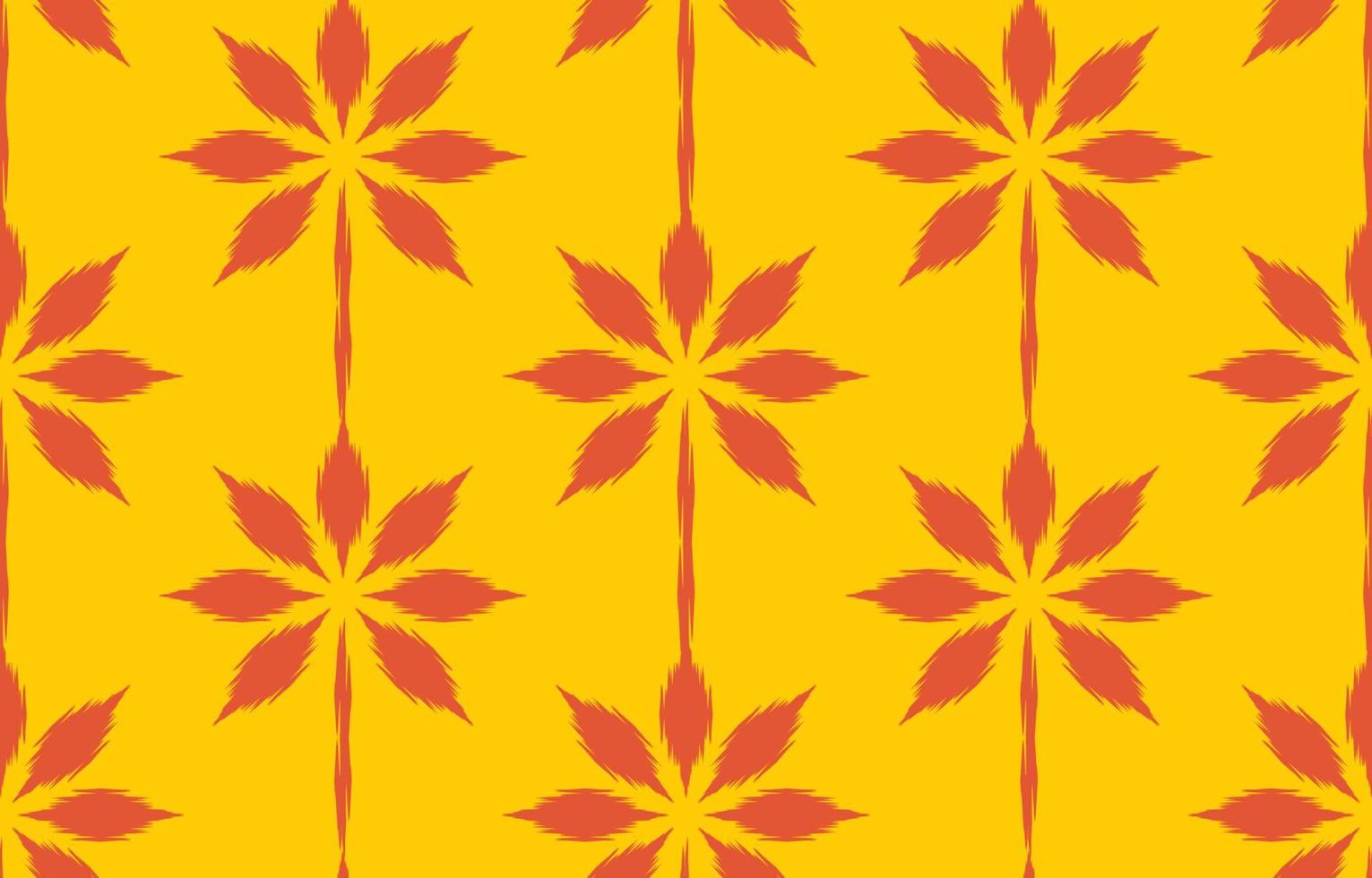 bela arte ikat floral étnica. padrão kasuri sem costura em tribal, bordado popular e estilo mexicano. Aztec ornamento de arte geométrica print.design para tapete, papel de parede, roupas, embrulho, tecido. vetor