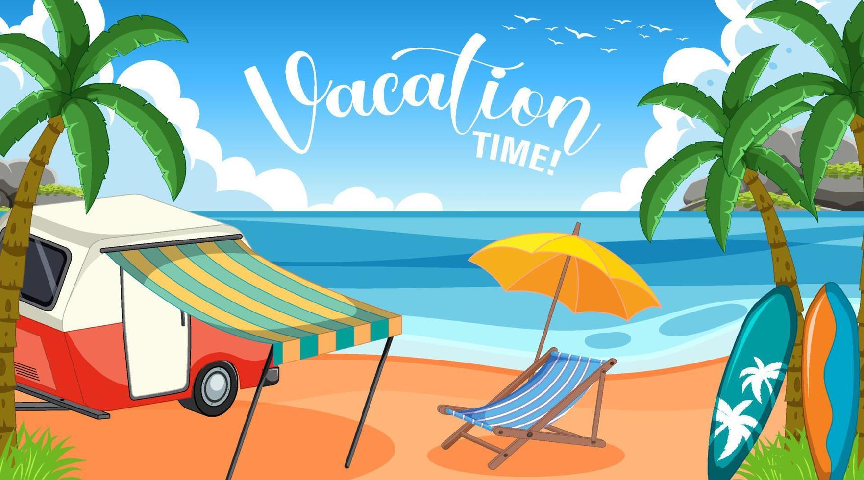 férias de verão no cartaz da praia vetor