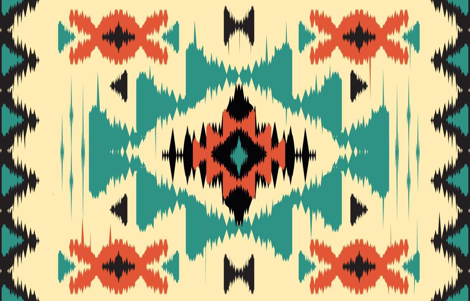 bela arte ikat abstrata étnica. padrão kasuri sem costura em bordados tribais, folclóricos e estilo mexicano style.aztec ornamento de arte geométrica print.design para tapete, papel de parede, roupas, embrulho, tecido. vetor