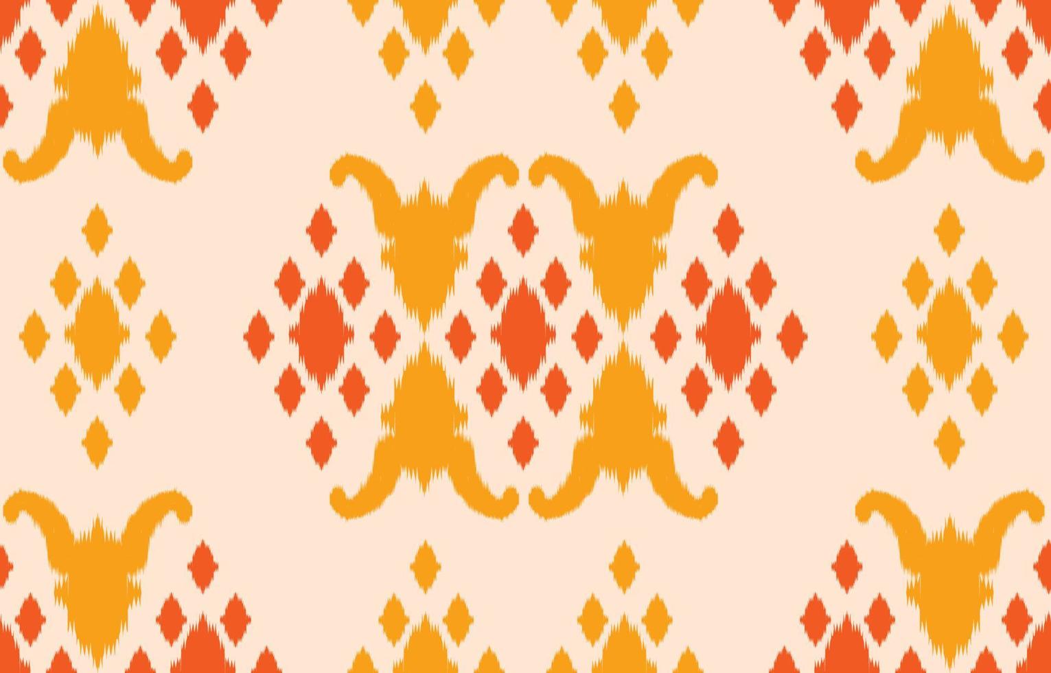 bela arte ikat abstrata étnica. o padrão amarelo sem costura em estilo damasco bordado tribal, folk. impressão de ornamento de arte geométrica. design para tapete, papel de parede, roupas, embrulho, tecido, capa. vetor