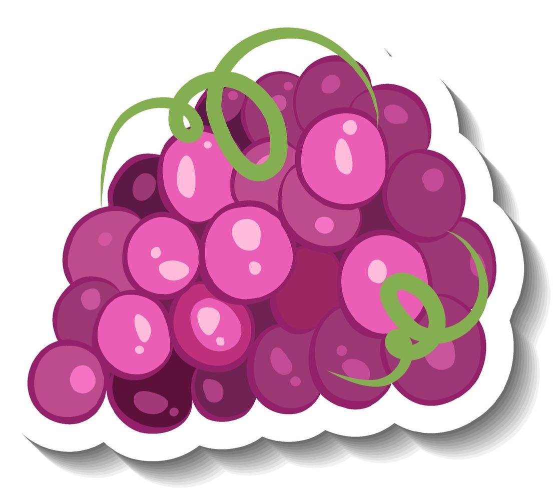 cacho de uvas em estilo cartoon vetor
