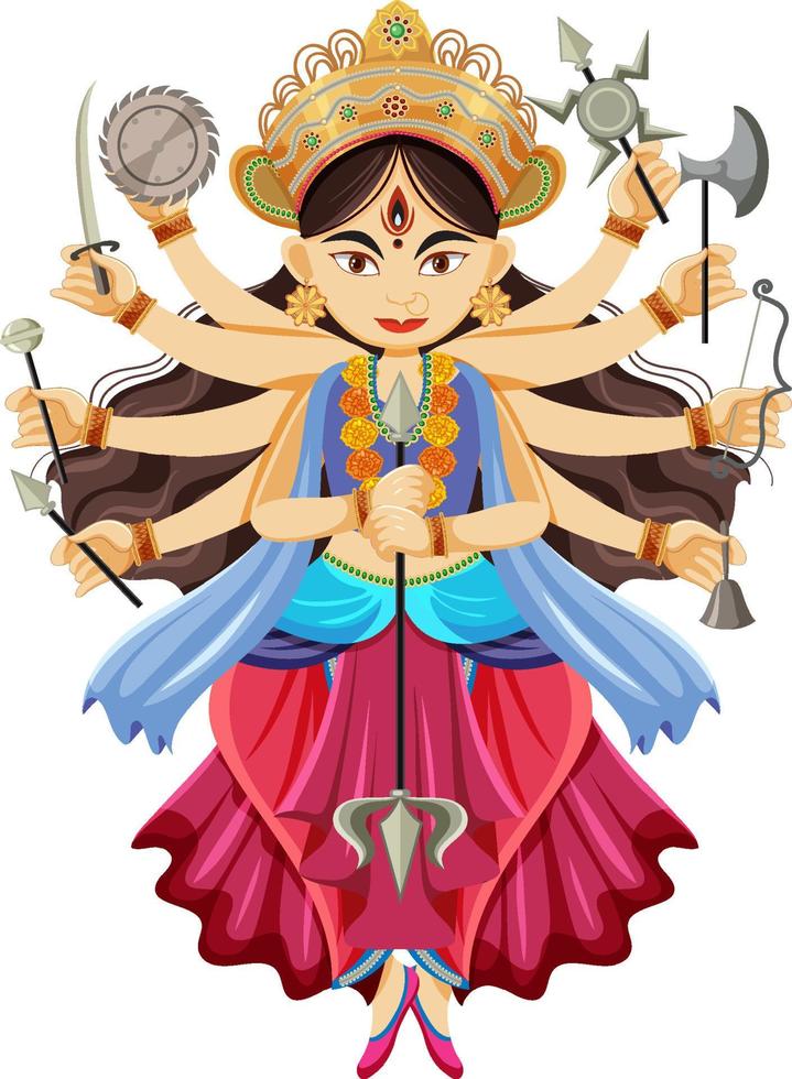 deusa indiana em fundo branco vetor