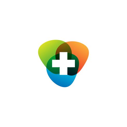 Cruz médica e modelo de vetor de logotipo de farmácia de saúde