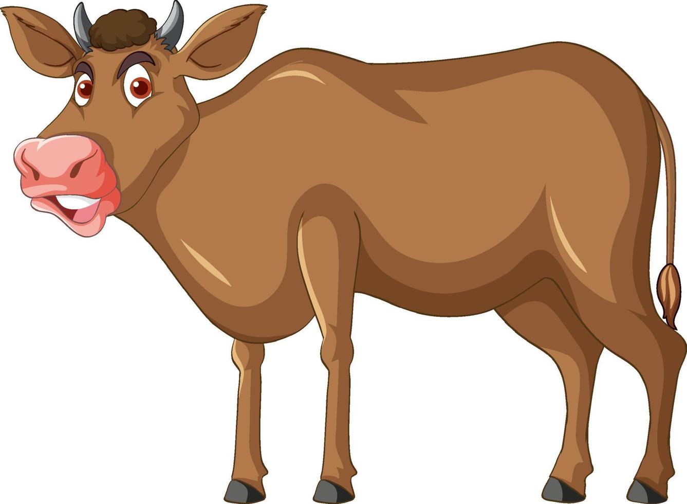 personagem de desenho animado em pé de vaca marrom vetor
