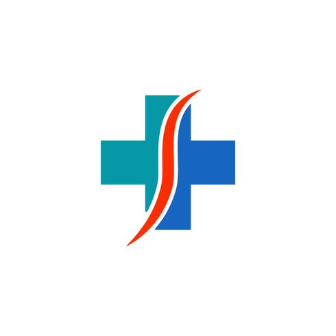 Cruz médica e modelo de vetor de logotipo de farmácia de saúde