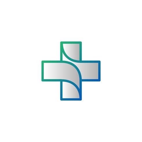 Cruz médica e modelo de vetor de logotipo de farmácia de saúde