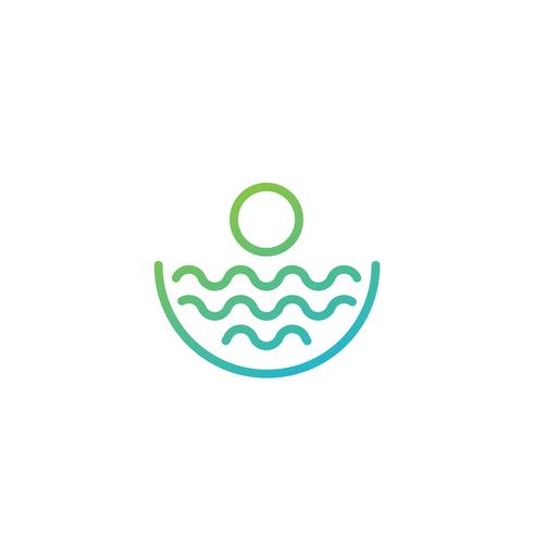 elemento do ícone do vetor do sol praia logotipo design, conceito do logotipo do sol