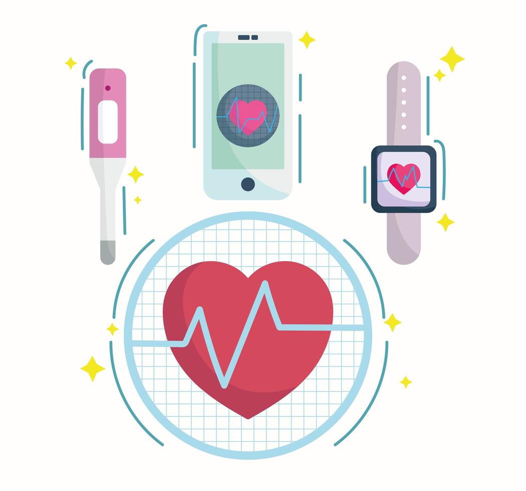 monitor de gadgets de batimentos cardíacos vetor