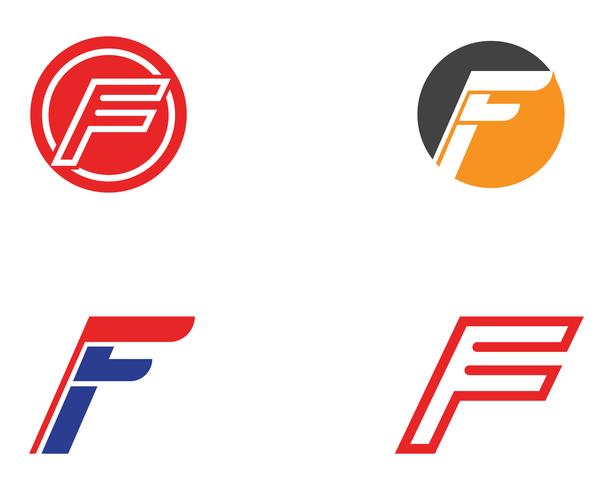 F logotipo e símbolos vetor ícones modelo