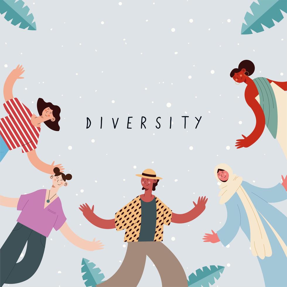 design de cartão de diversidade vetor