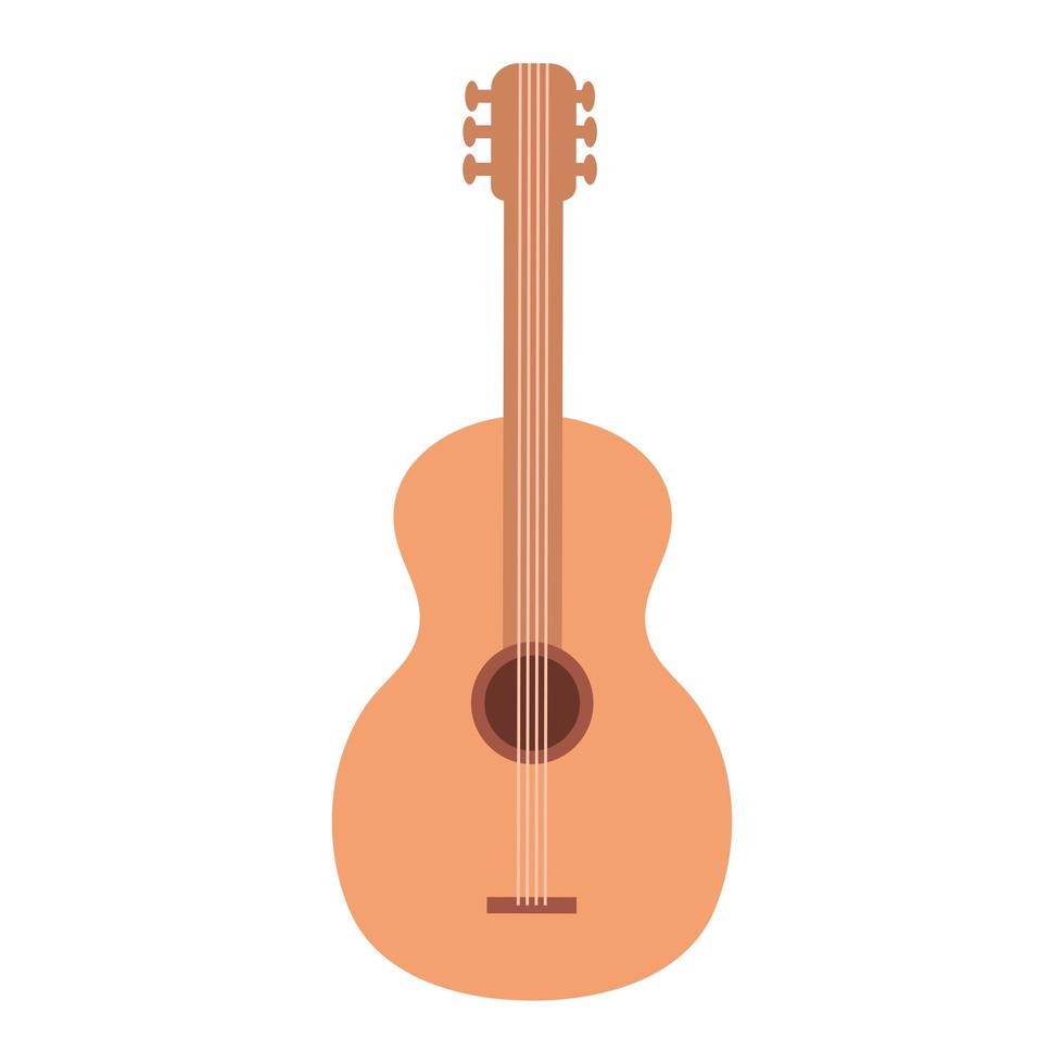 guitarra de madeira clássica, instrumento musical de cordas arrancadas vetor