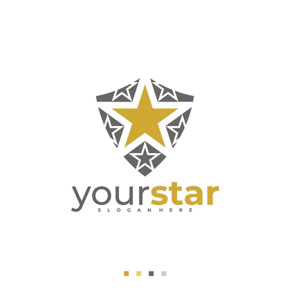 modelo de vetor de logotipo de estrela de escudo, conceitos de design de logotipo de estrela criativa