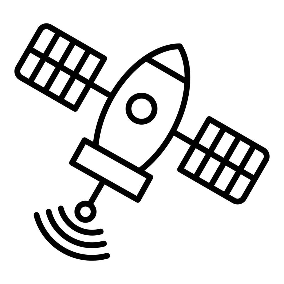 ícone de linha da estação espacial vetor