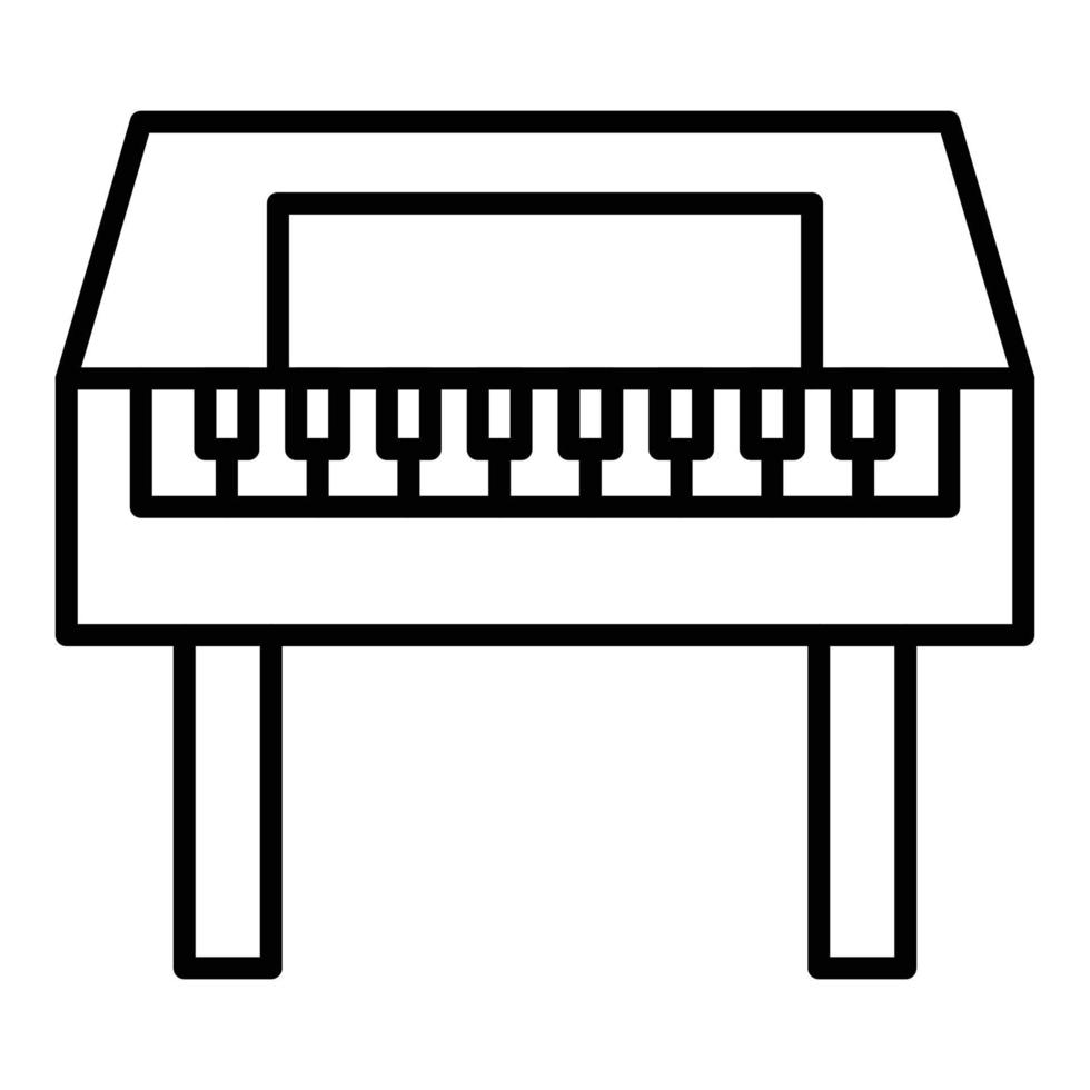 ícone de linha de piano de madeira vetor