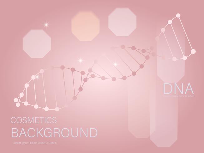 Vetor de estrutura de DNA-de-rosa. Fundo luxuoso do bokeh dos cosméticos dos cuidados com a pele da beleza.