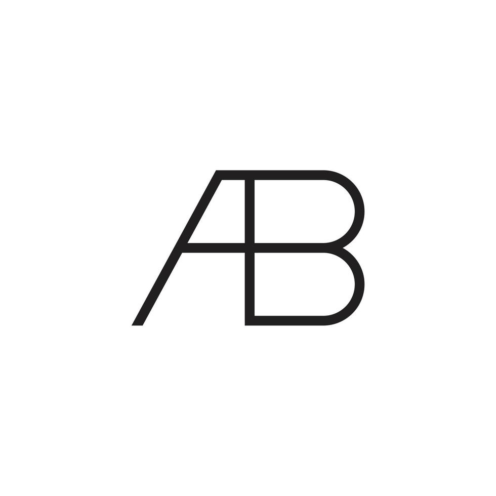 logotipo de vetor inicial de letra preta ab.