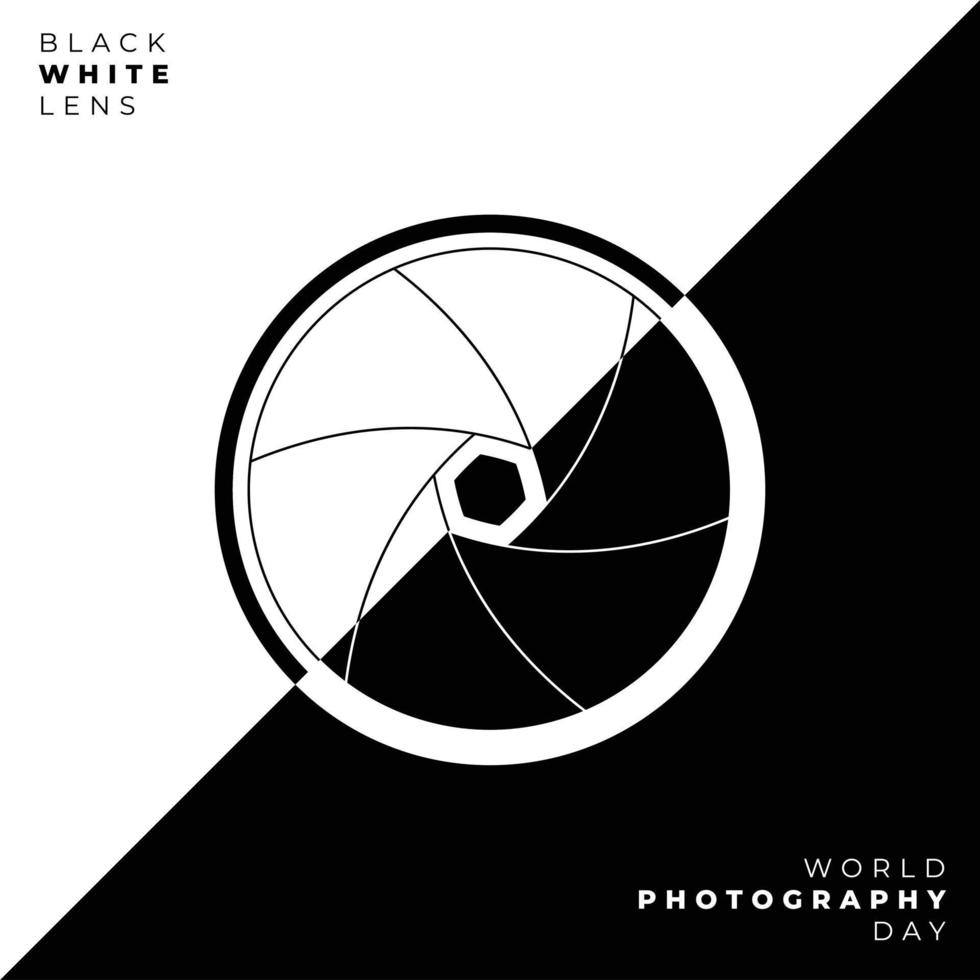 design de obturador de câmera preto e branco vetor
