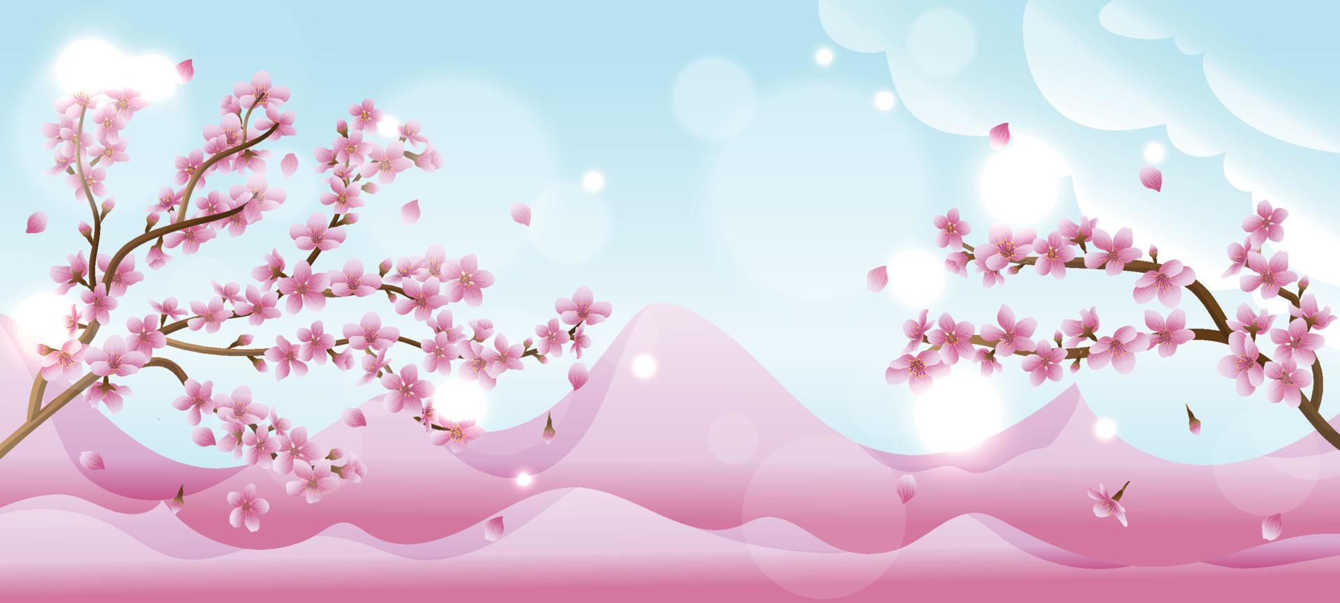 fundo de flor de cerejeira da primavera vetor