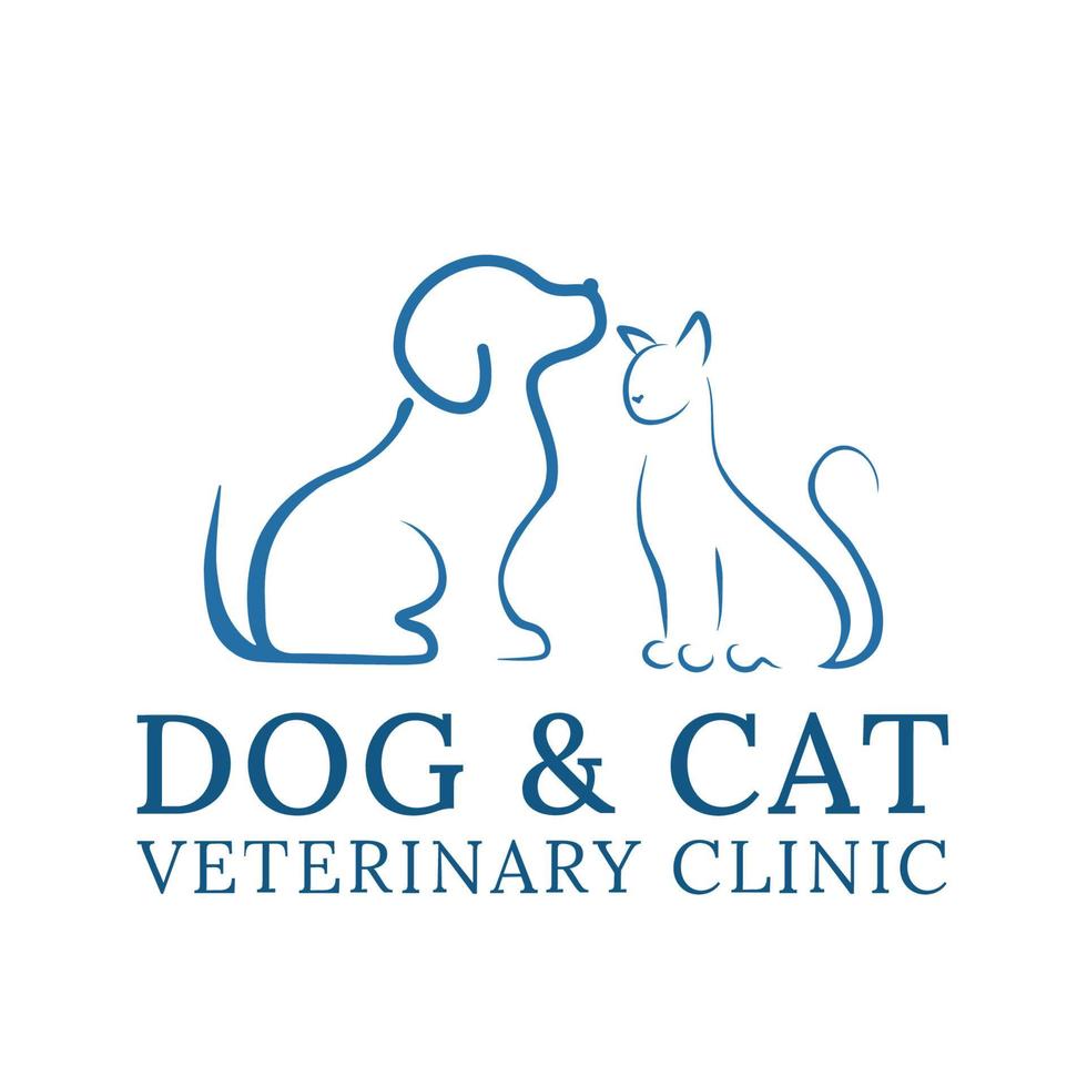 modelo de logotipo de cachorro e gato para pet shop ou hospital veterinário vetor