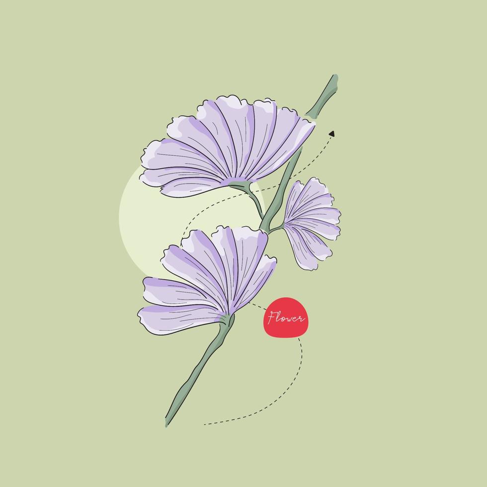 ilustração vetorial flor botânica flor folha. fundo isolado vetor