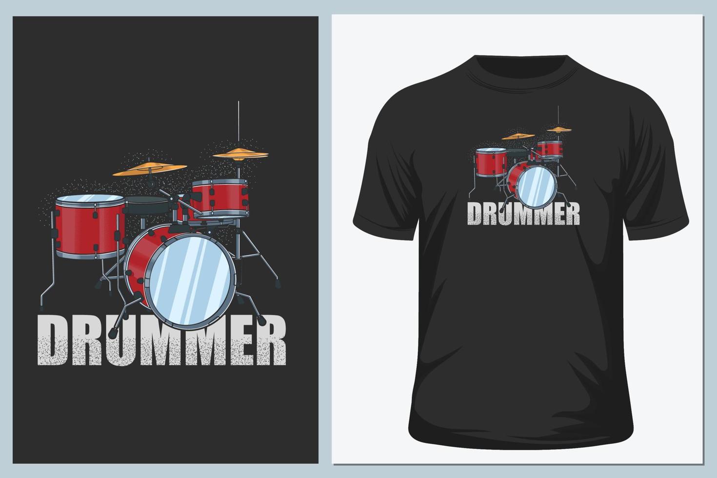 camiseta de baterista vetor