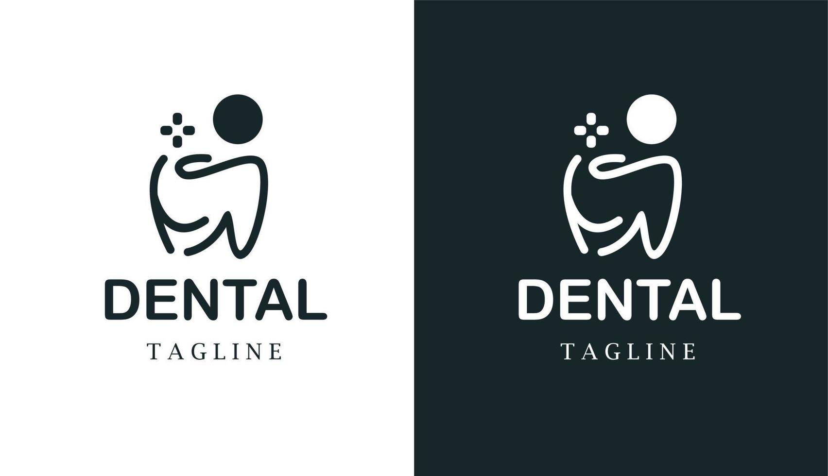 logotipo monoline de pessoas odontológicas para marca e empresa vetor