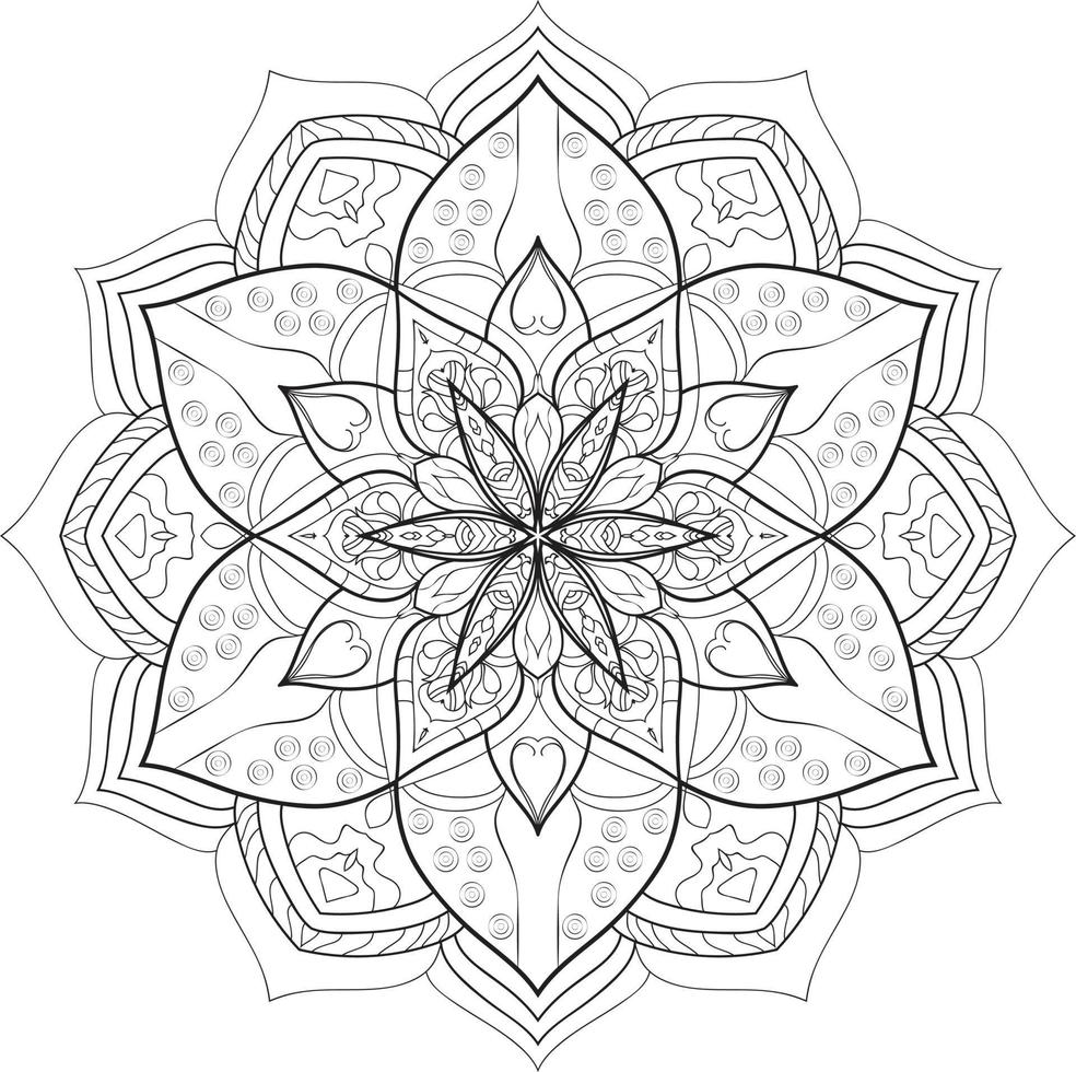 flor de mandala em vetor livre preto e branco