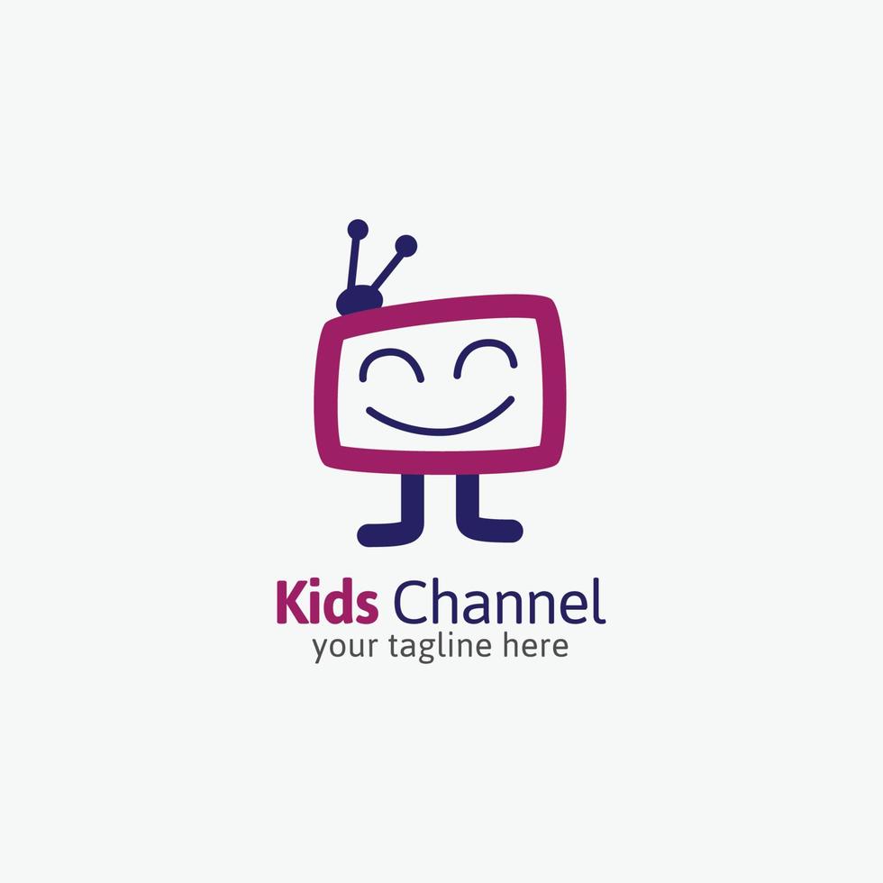 ilustração de design de vetor de logotipo de canal infantil