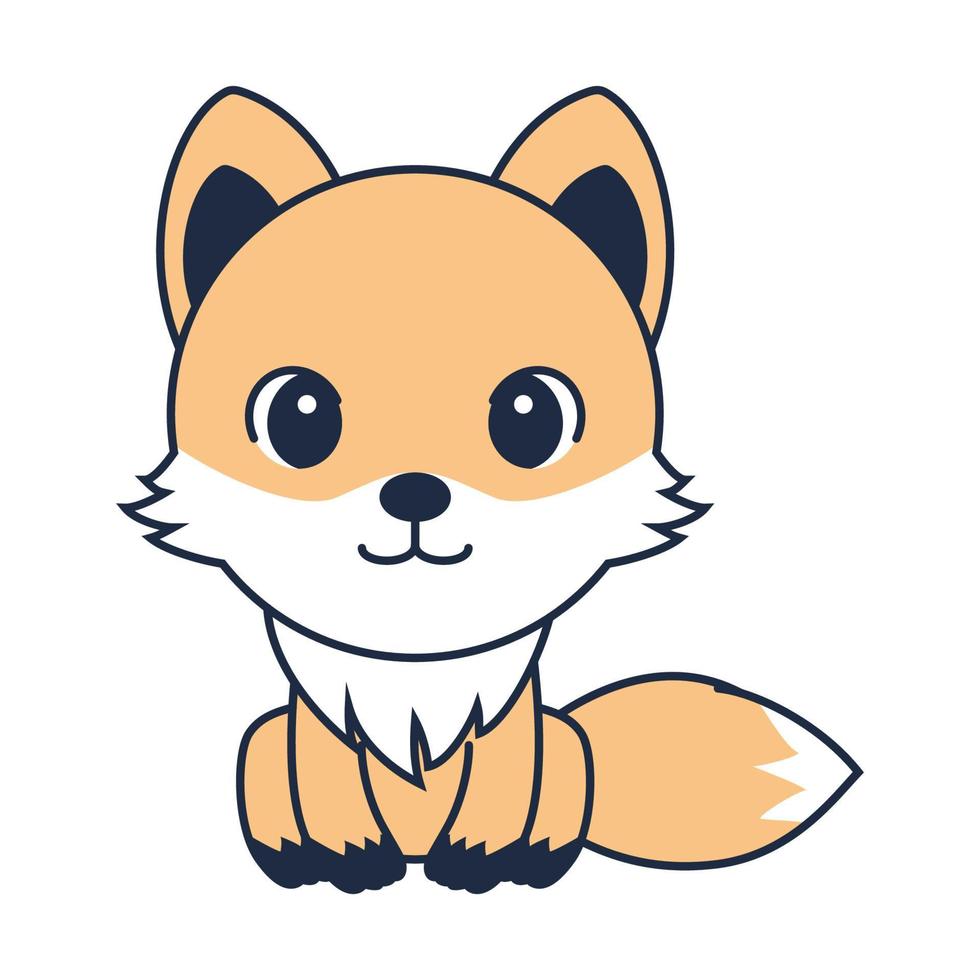 chibi fox dog cartoon arte kawaii vetor