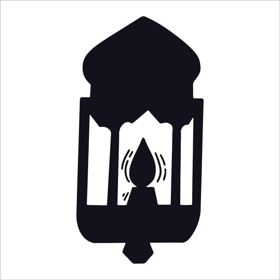 ilustração de forma de silhueta de lanterna árabe vetor