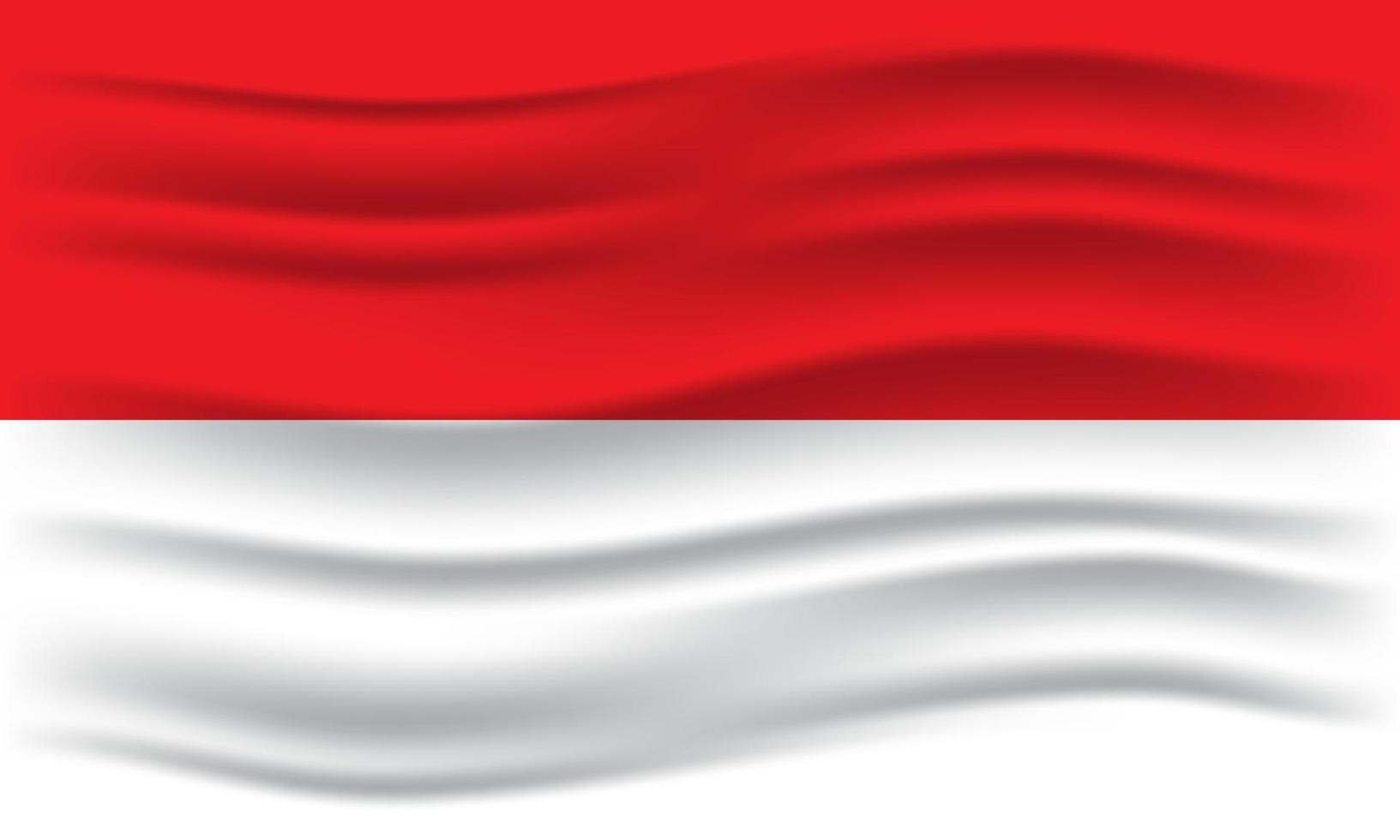 ilustração de agitar a bandeira da Indonésia. ilustração vetorial. vetor