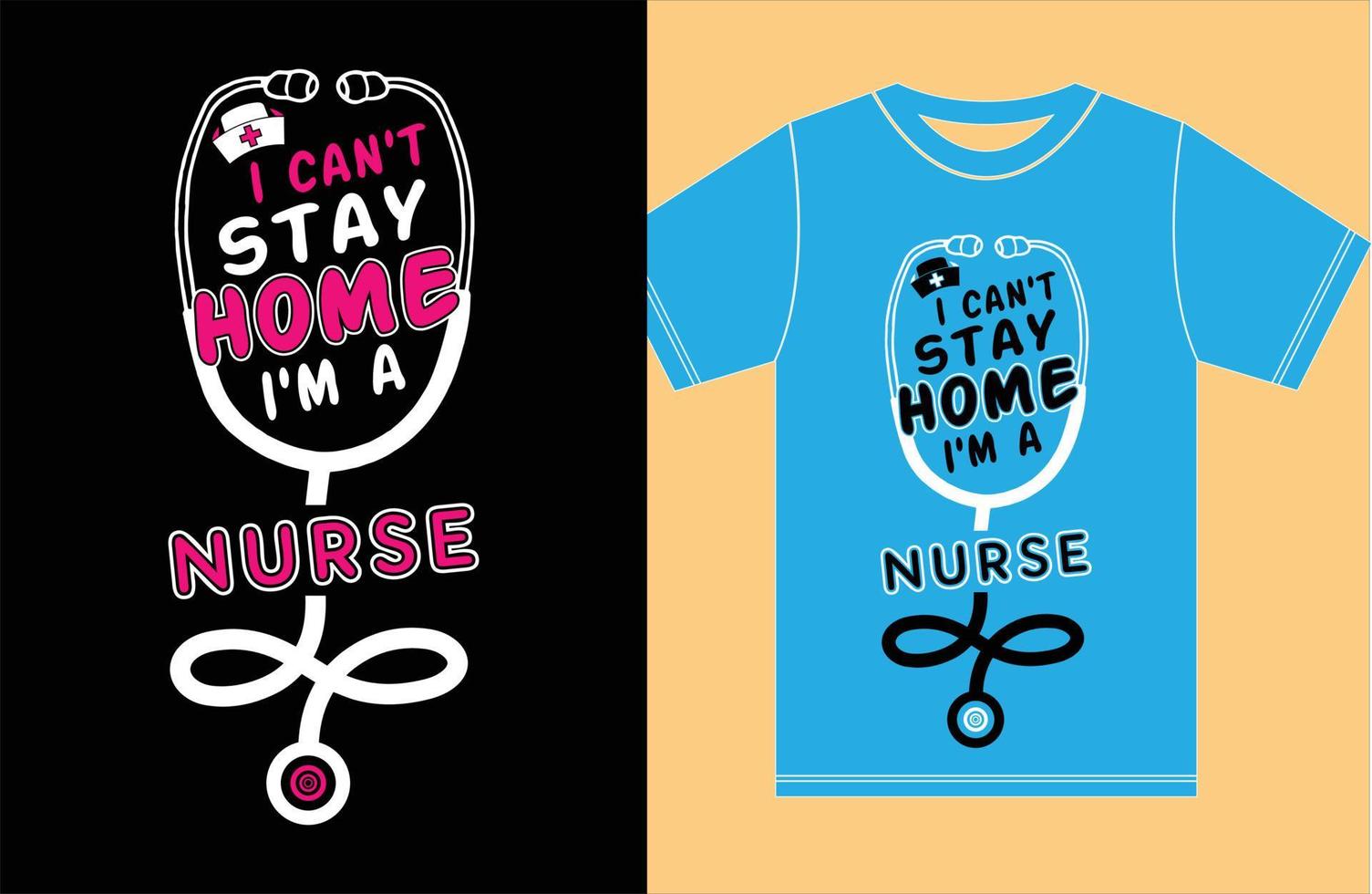 design de camiseta de enfermeira. vetor