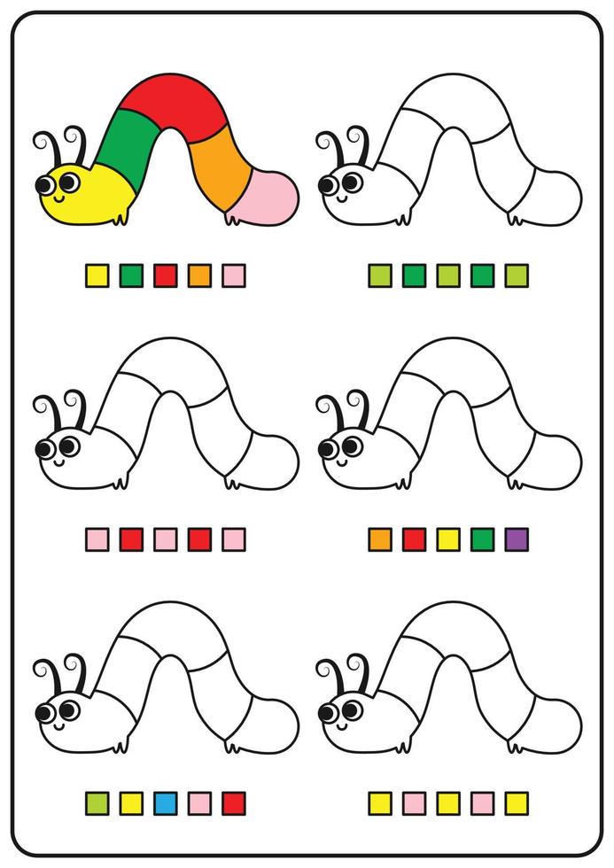 Páginas Colorir Instrucionais Jogos Educativos Para Crianças Planilhas  Atividades Pré imagem vetorial de Adpragus© 564040956