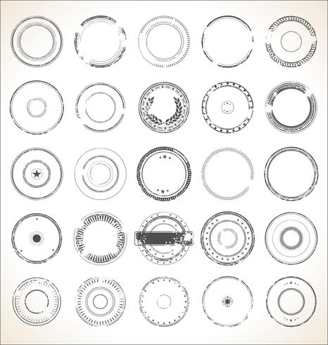 Coleção retrô de grunge vazio carimbo de borracha vetor
