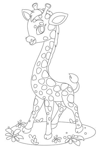 Desenho de girafa bonito dos desenhos animados vetor