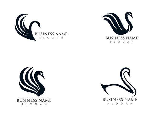 Vetor de modelo de logotipo de cisne