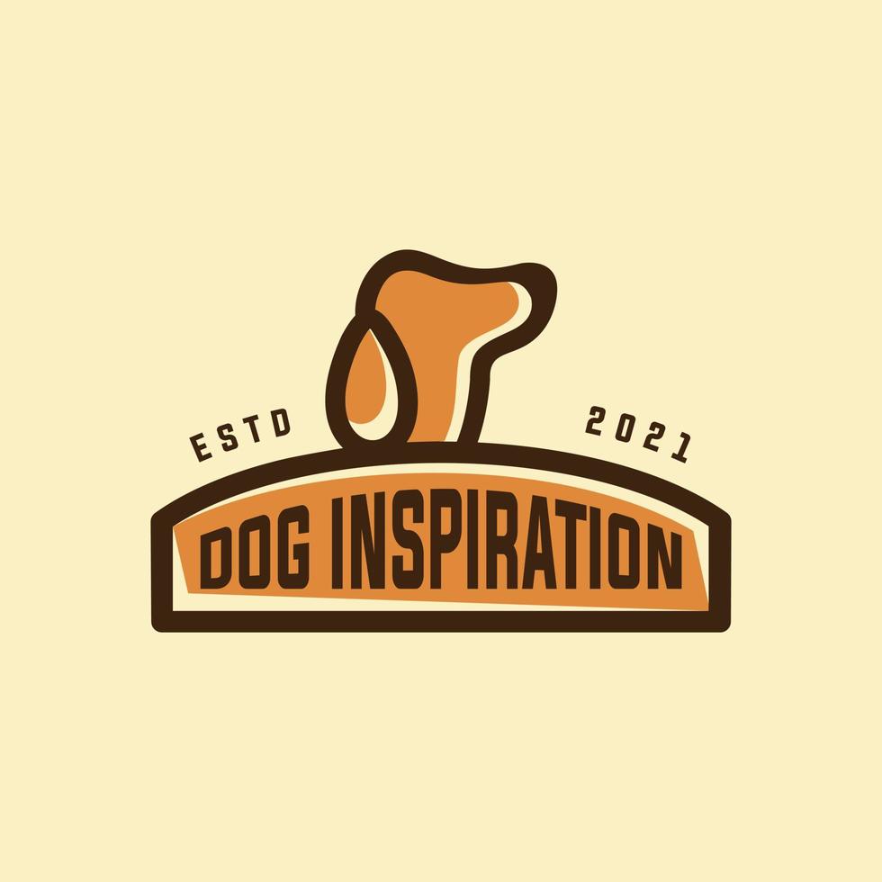 inspiração de design de logotipo de cachorro fofo. no estilo de hipster ocidental rústico vintage retrô distintivo vetor