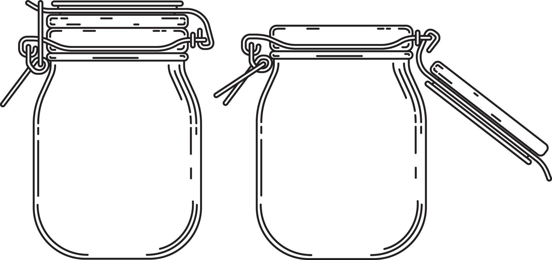 ilustração vetorial de arte de linha de frasco de vidro desenhado à mão vetor