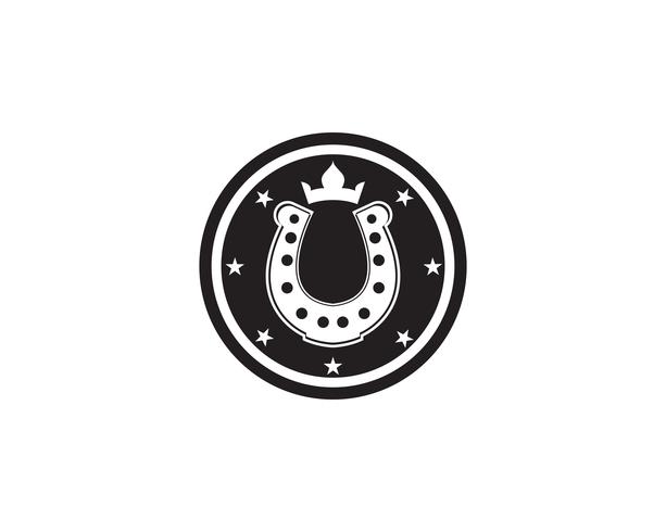 Logotipo de sapatos de cavalo preto e modelo de vetor de símbolos