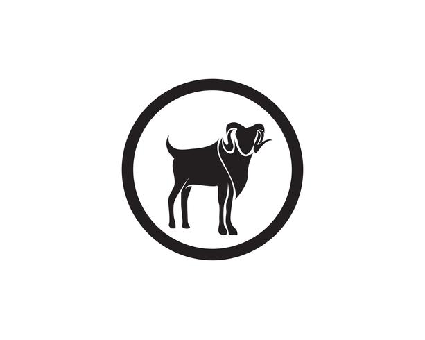 Logotipo de vetor de animais de cabra preto e modelo de símbolos