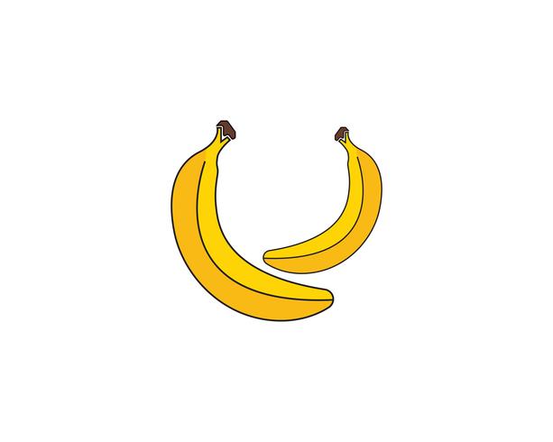 Bananan fruits vector logo de modelo