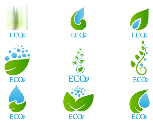 Conjunto de ícones de ecologia vetor