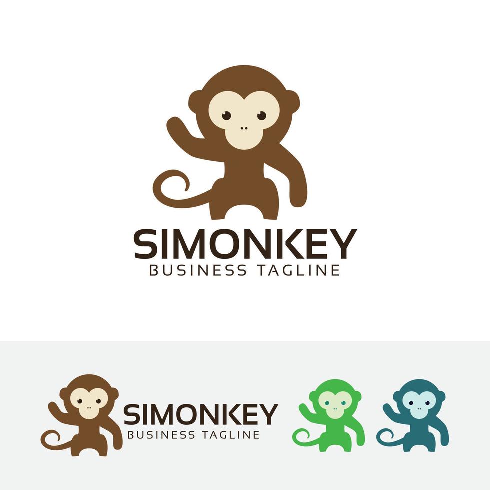 design de logotipo de conceito de vetor de macaco