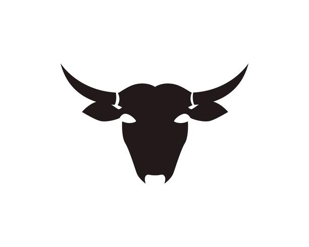 Símbolos de cabeça de vaca e modelo de vetor de logotipo