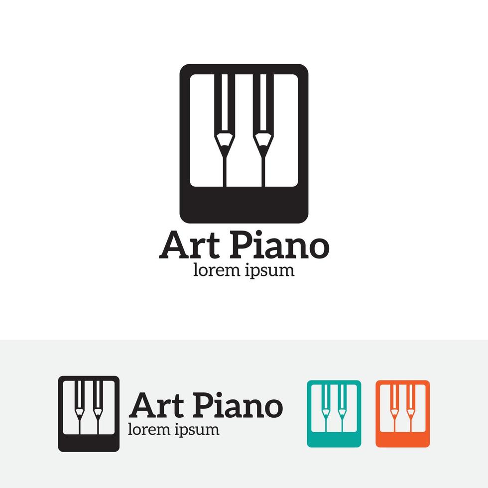 design de logotipo de vetor de piano