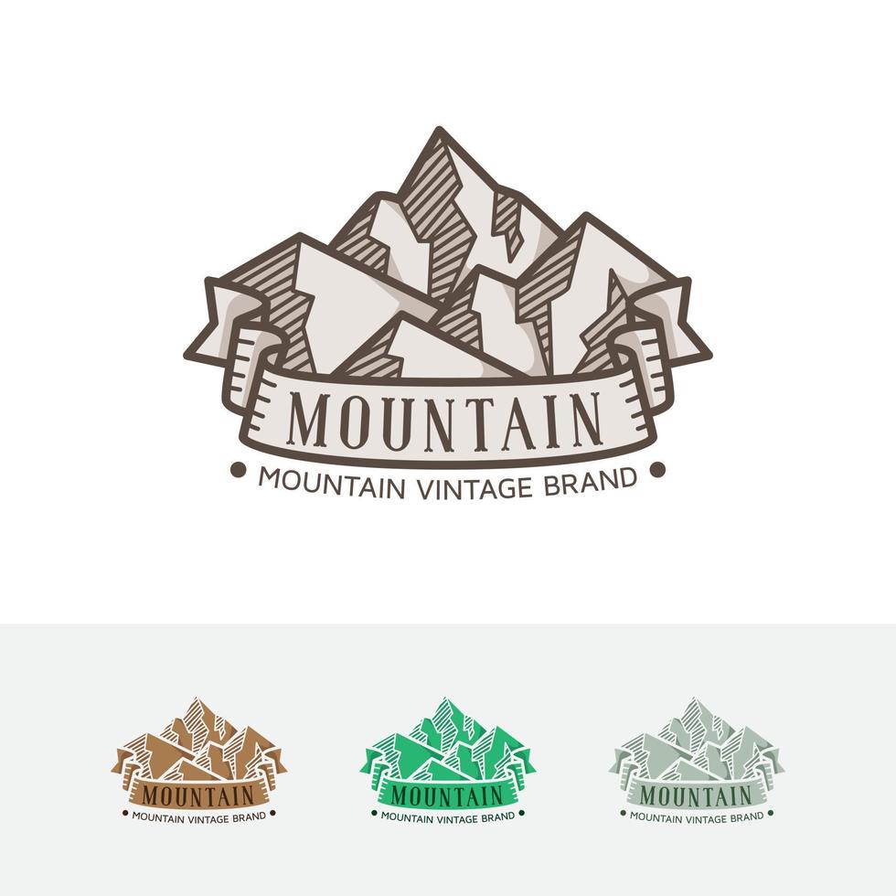 design de logotipo de vetor de montanha