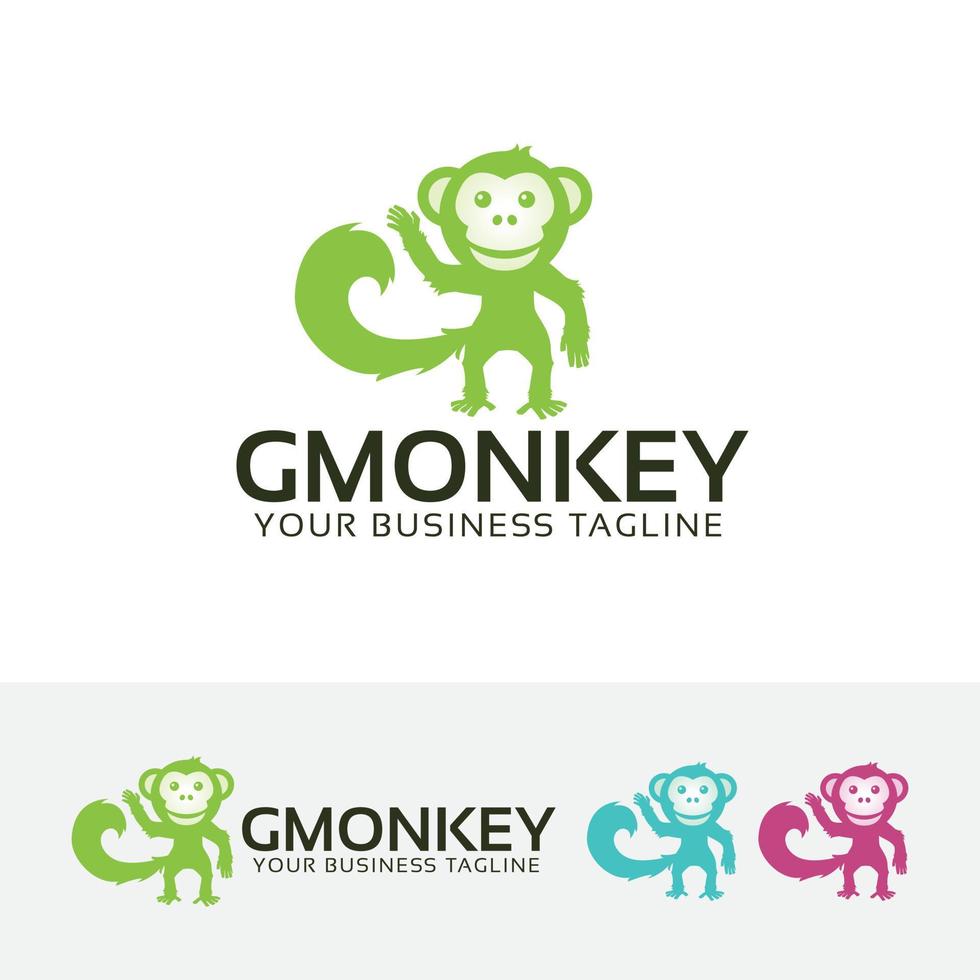 modelo de design de logotipo de vetor de macaco