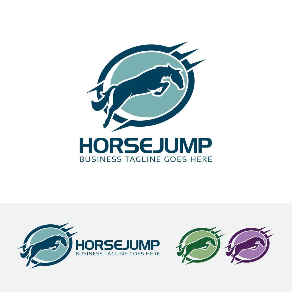 modelo de logotipo de vetor de salto de cavalo